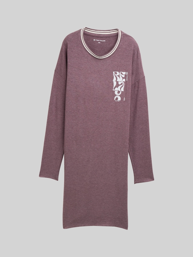 Nachthemd in gemêleerde look door Women, purple-medium-melange