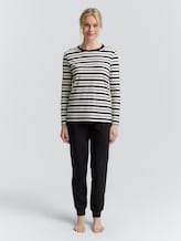 Pyjamaset met streepjesmotief - grey-dark-horizontal stripe - Model vooraanzicht