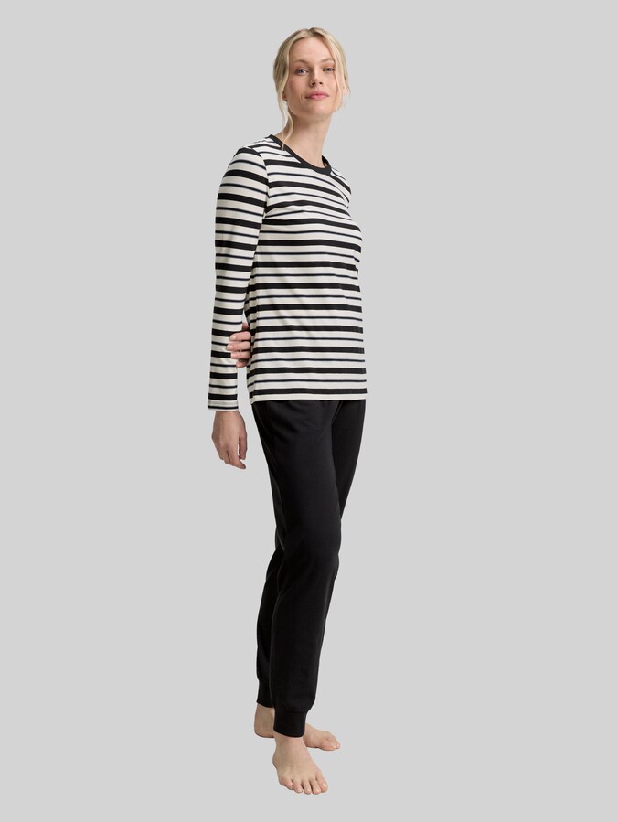 Pyjama-Set mit Streifenmuster von Women, grey-dark-horizontal stripe