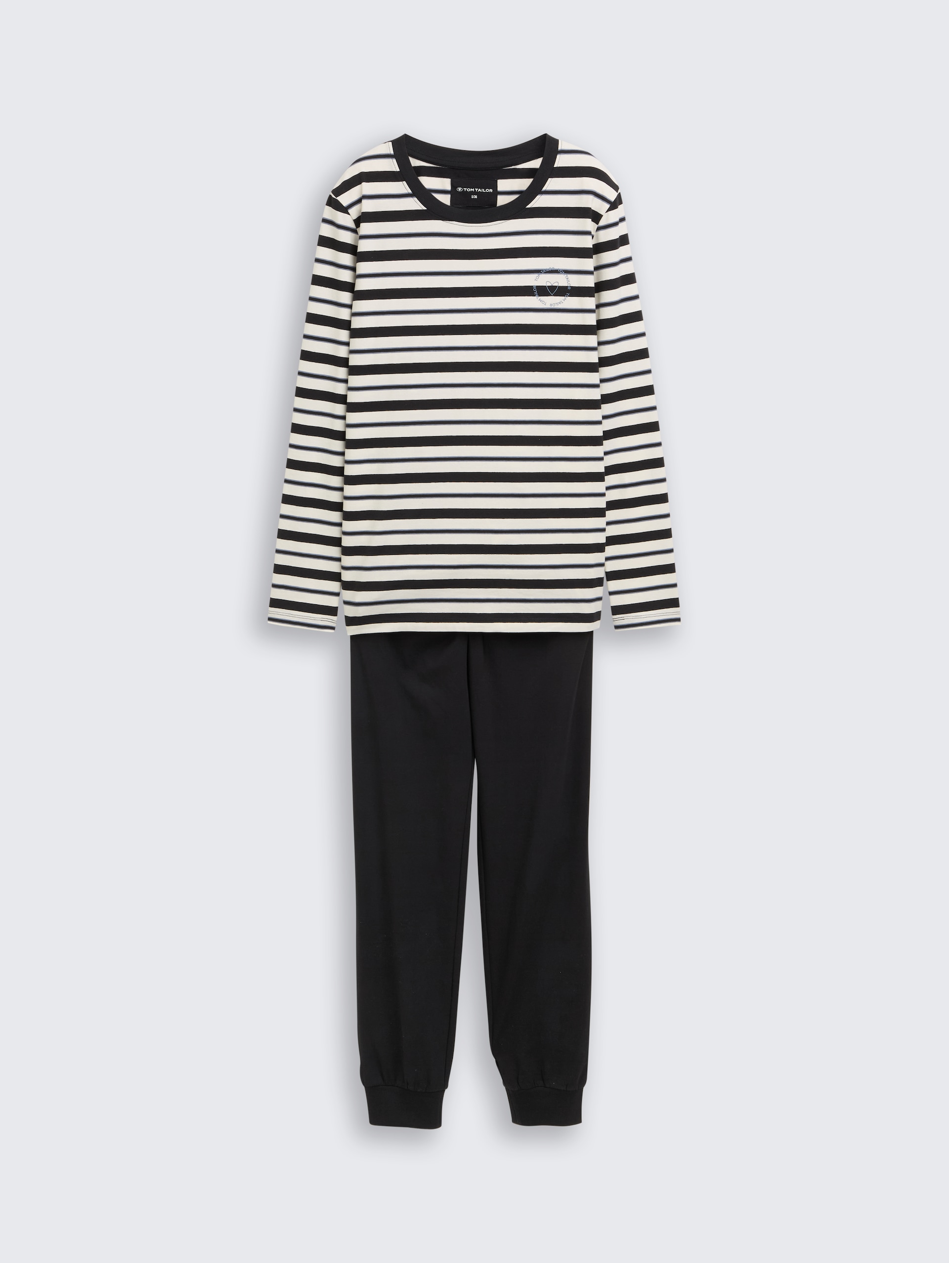 Pyjamaset met gestreept patroon - grey-dark-horizontal stripe - Product vooraanzicht