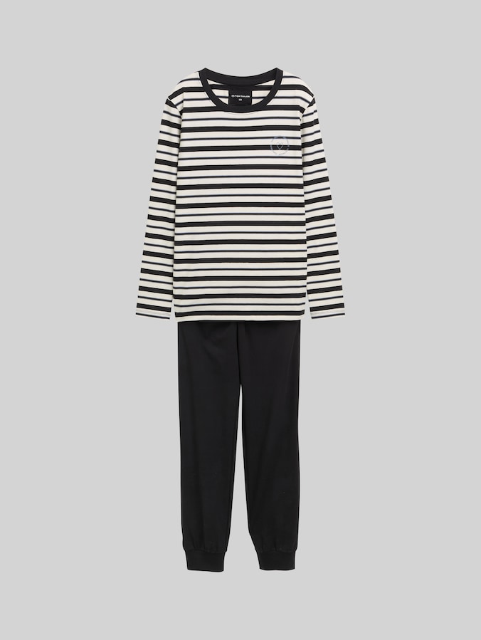 Pyjama-Set mit Streifenmuster von Women, grey-dark-horizontal stripe