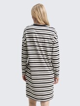 Striped nightdress - grey-dark-horizontal stripe - Model-back view