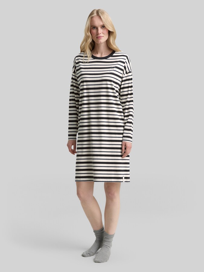 Gestreiftes Nachthemd von Women, grey-dark-horizontal stripe