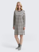 Striped nightdress - grey-dark-horizontal stripe - side model view
