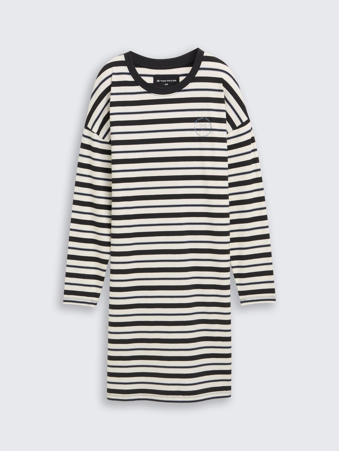 Gestreiftes Nachthemd - grey-dark-horizontal stripe - Vorder-Produkt-Ansicht