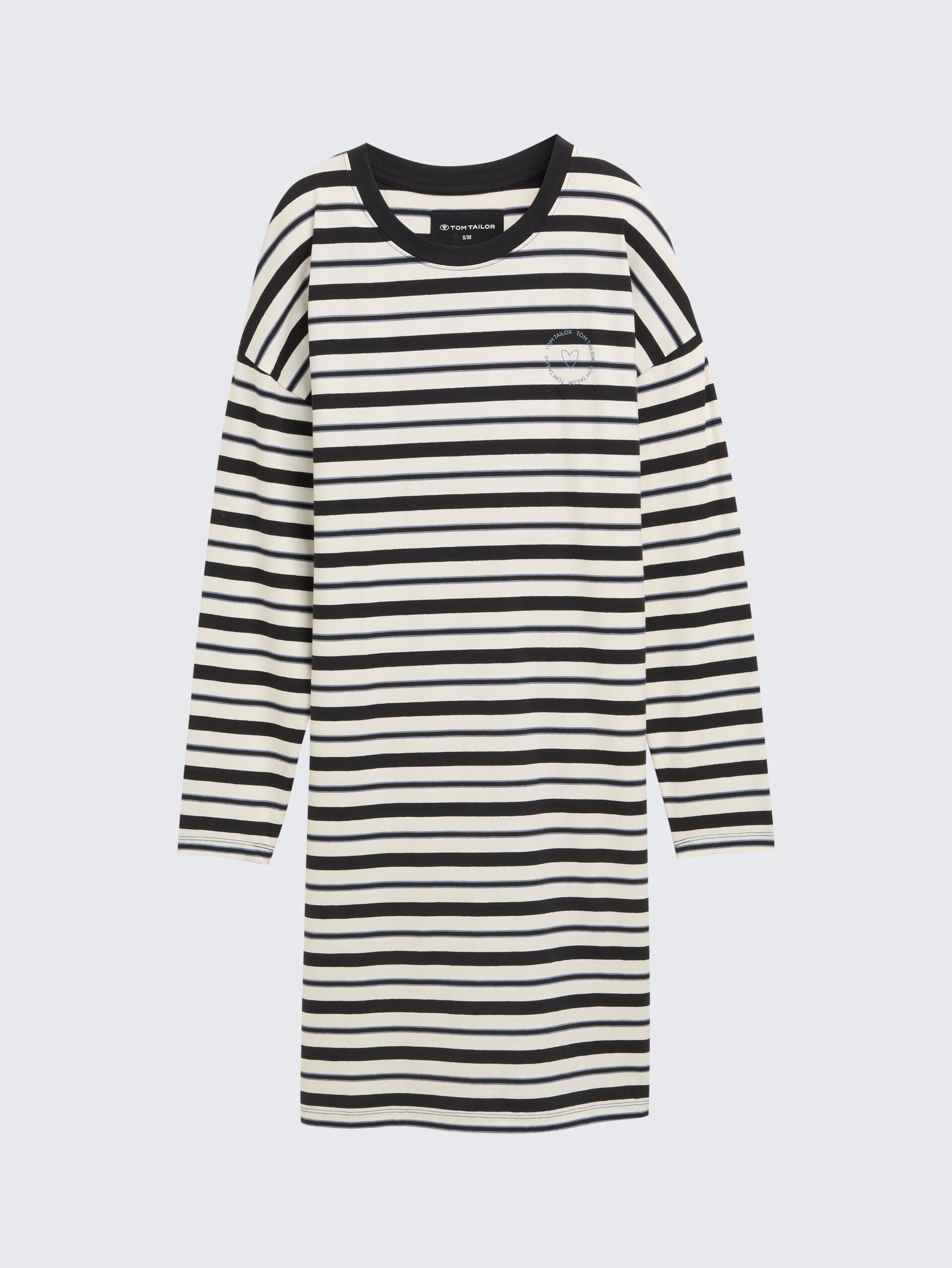 Gestreiftes Nachthemd - grey-dark-horizontal stripe - Vorder-Produkt-Ansicht