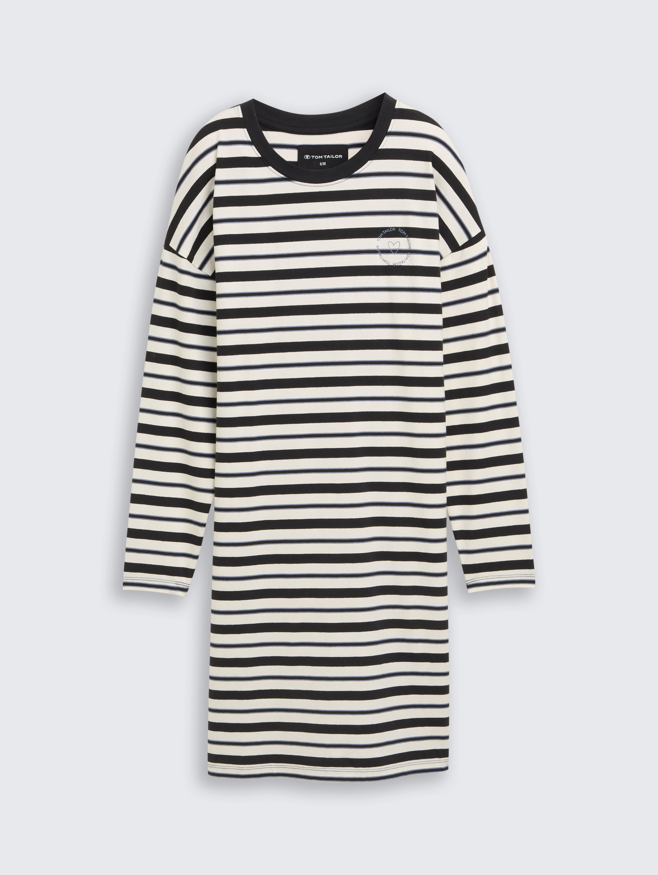 Gestreiftes Nachthemd - grey-dark-horizontal stripe - Vorder-Produkt-Ansicht