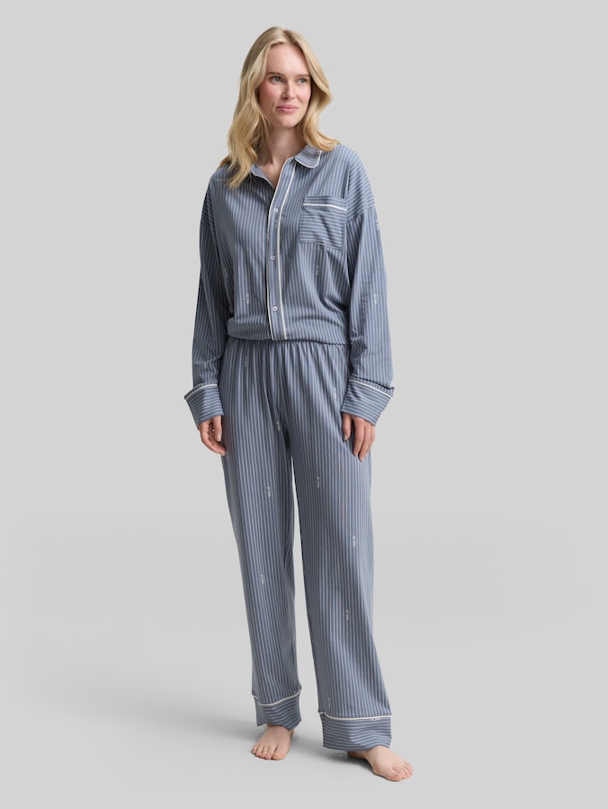 Ensemble pyjama à rayures par Women, blue-medium-vertical stripe