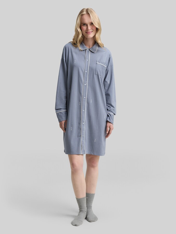 Gestreiftes Nachthemd von Women, blue-medium-vertical stripe