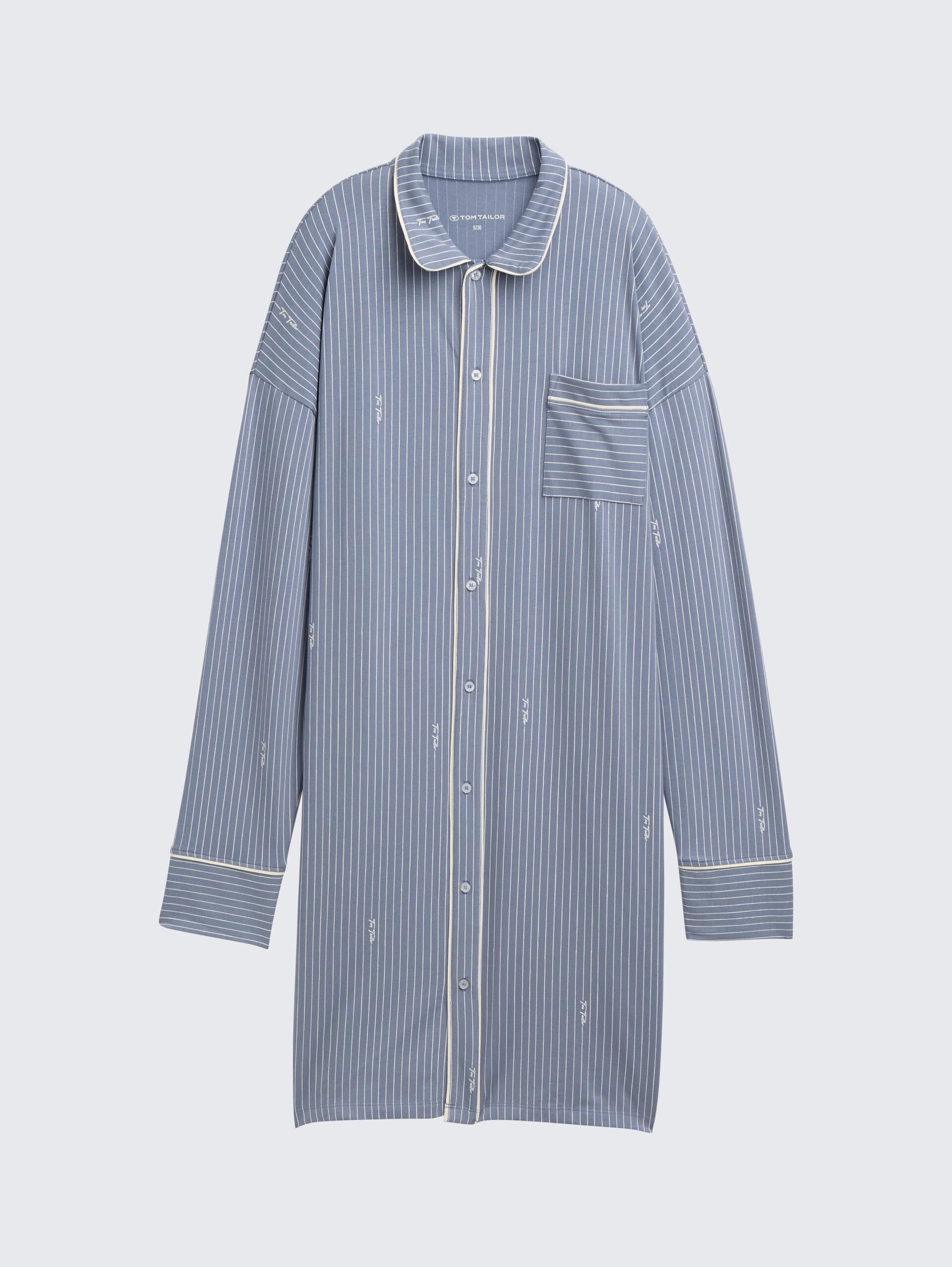 Gestreiftes Nachthemd - blue-medium-vertical stripe - Vorder-Produkt-Ansicht