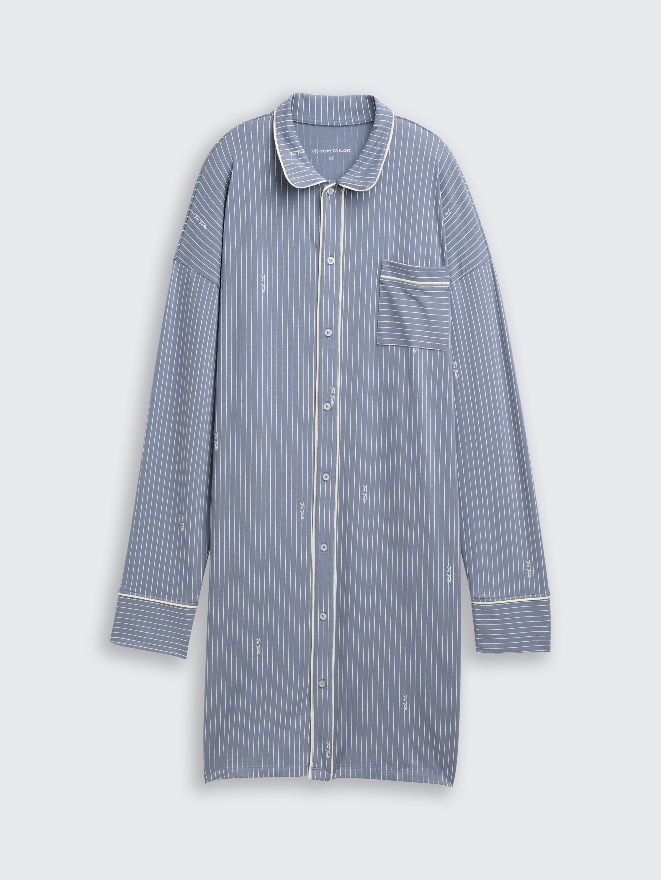 Gestreiftes Nachthemd - blue-medium-vertical stripe - Vorder-Produkt-Ansicht