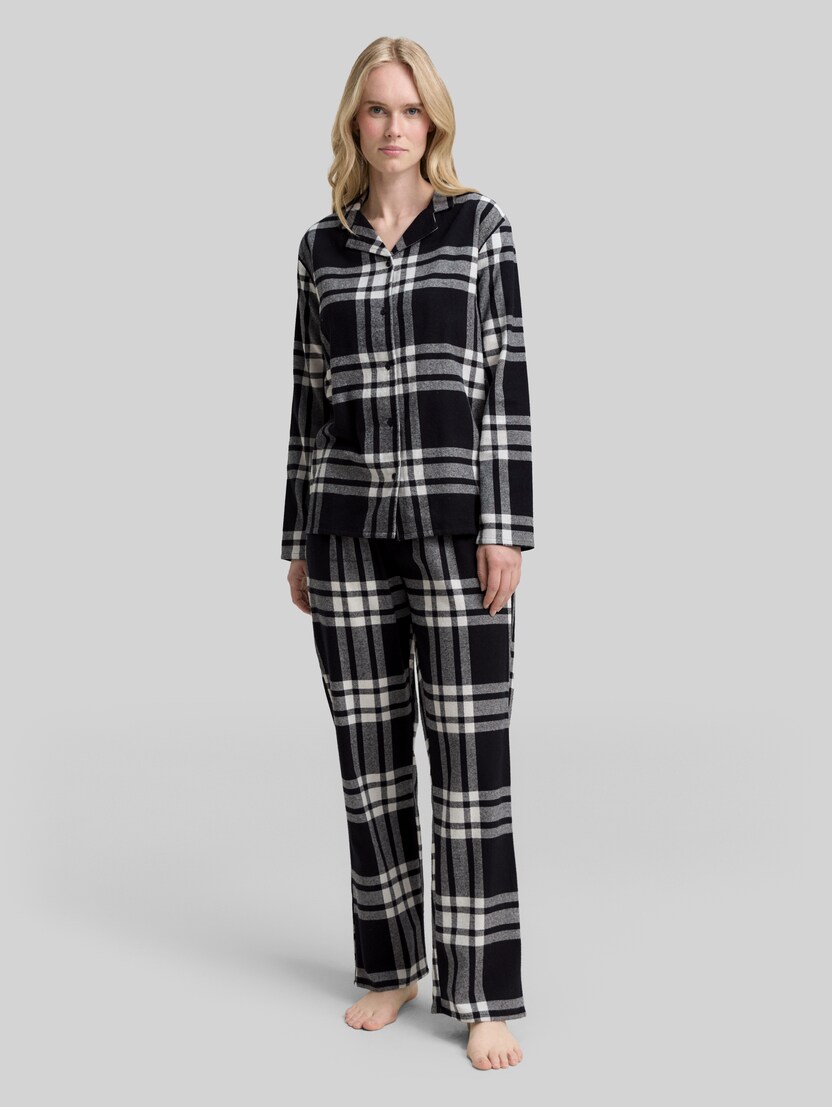Pyjama-Set mit Karomuster von Women, grey-dark-check
