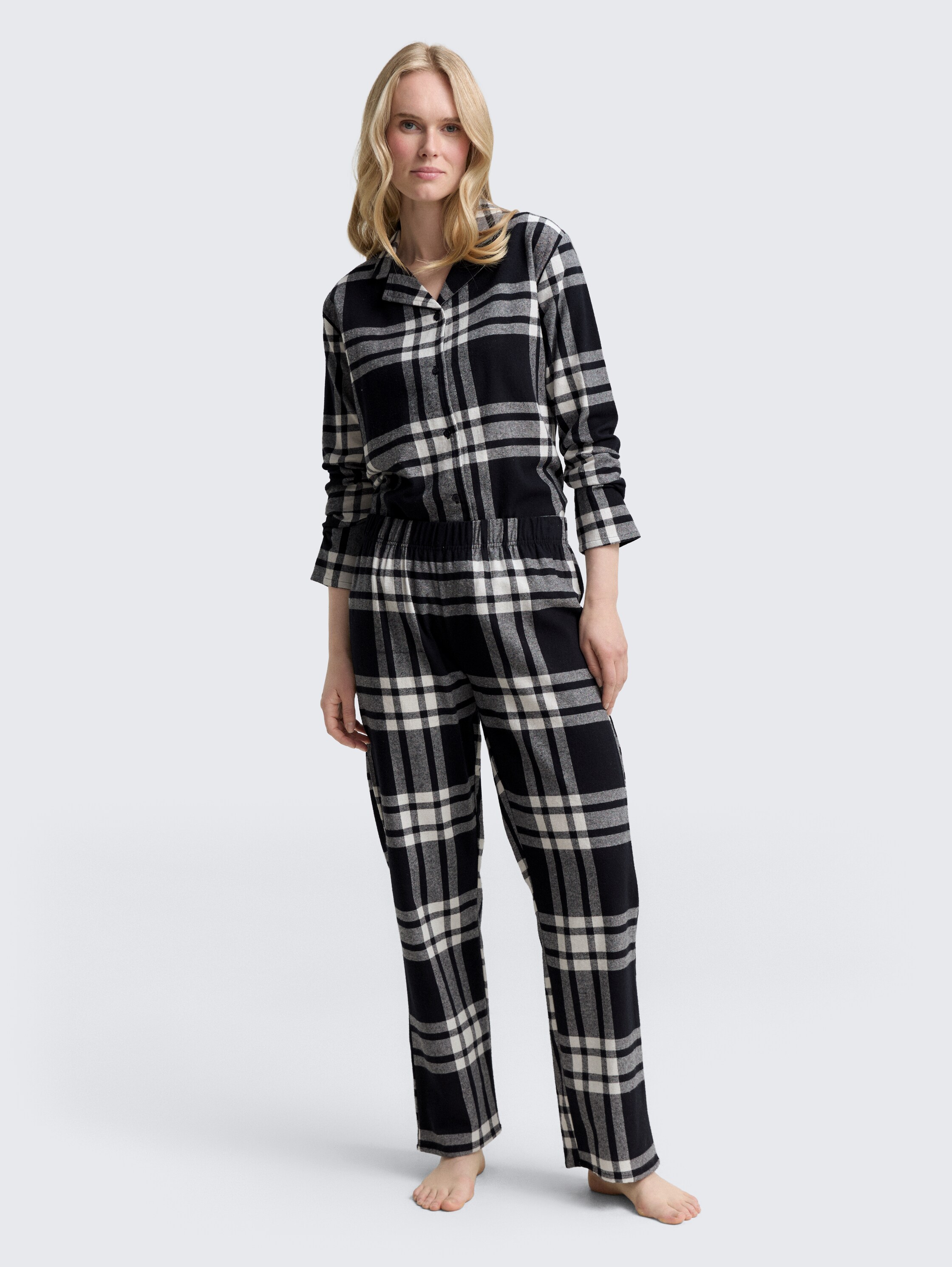 Pyjama-Set mit Karomuster - greydarkcheck - 
