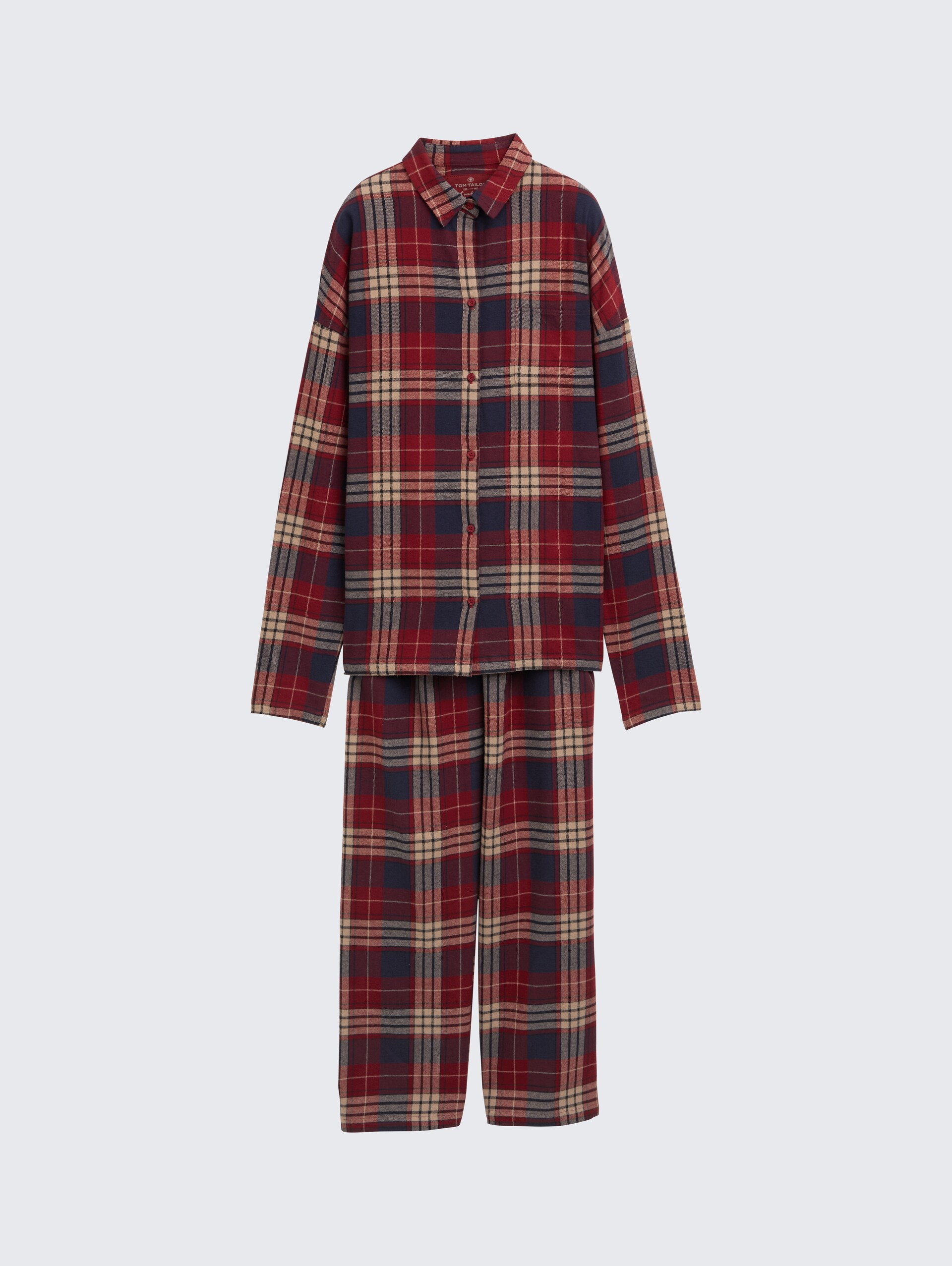 Pyjama-Set mit Karomuster - red-medium-check - Vorder-Produkt-Ansicht
