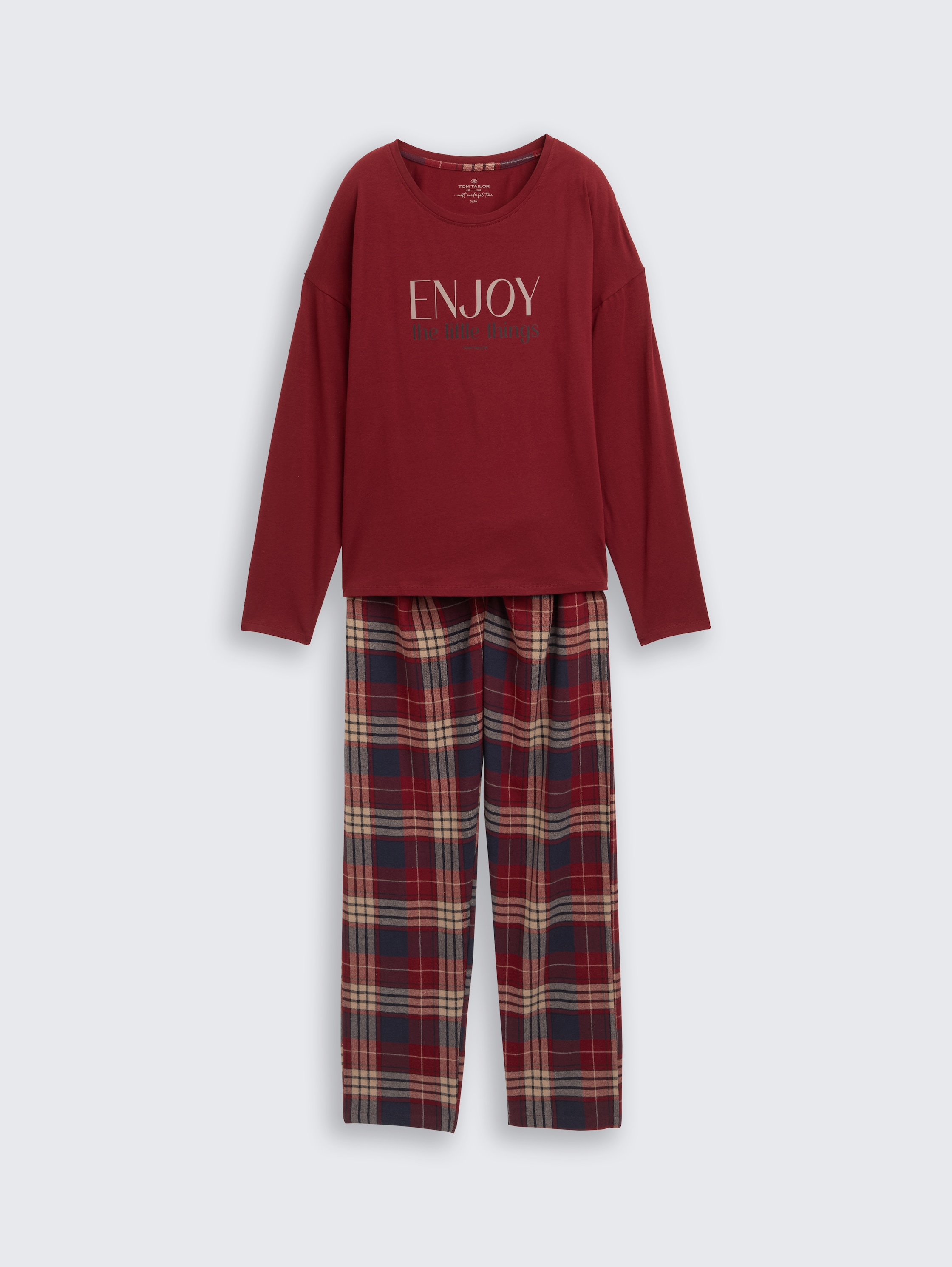 Pyjamaset met ruitjespatroon - red-medium-check - Product vooraanzicht