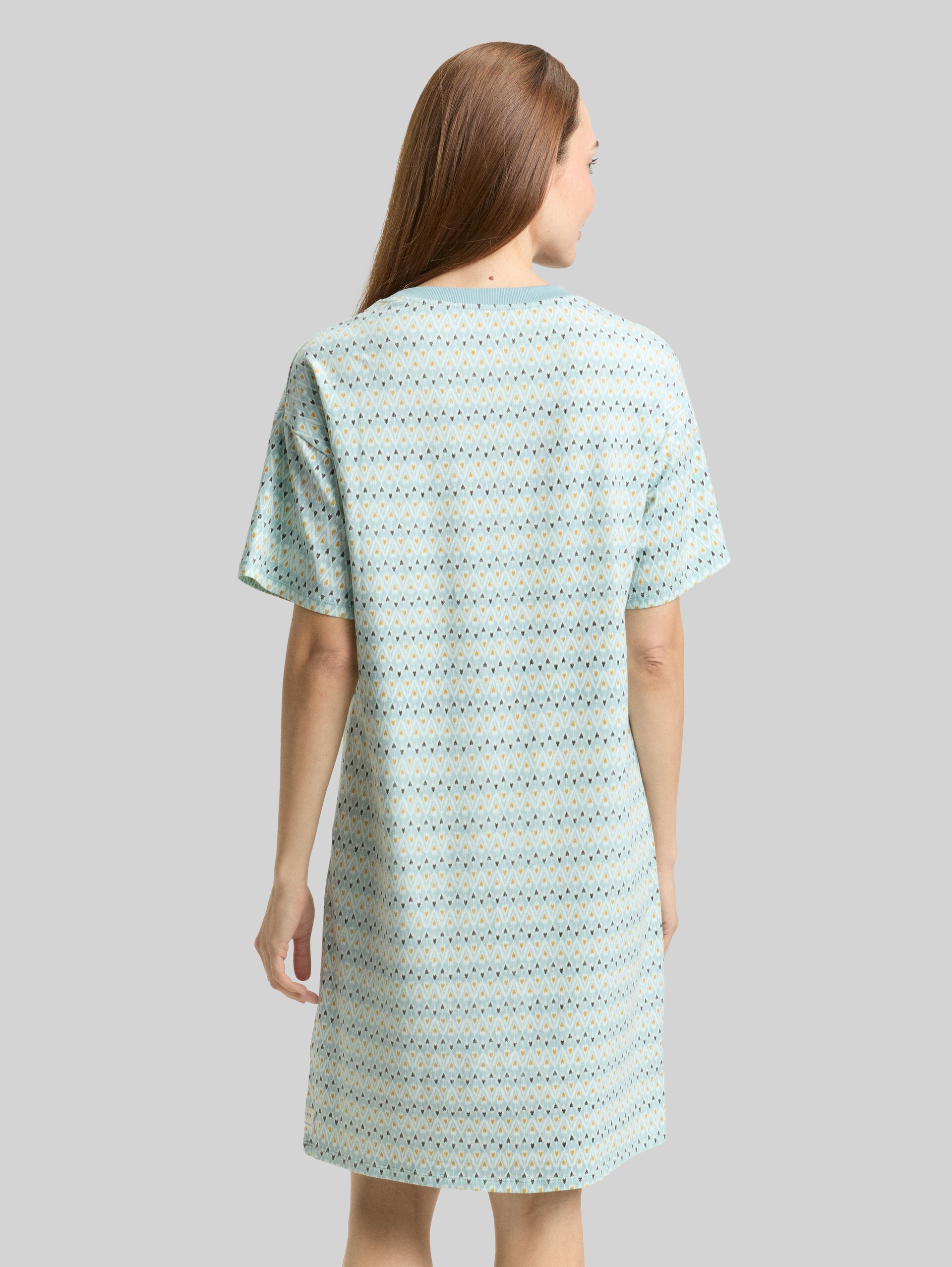 Nightdress with pattern - blue-medium-allover - Model-back view