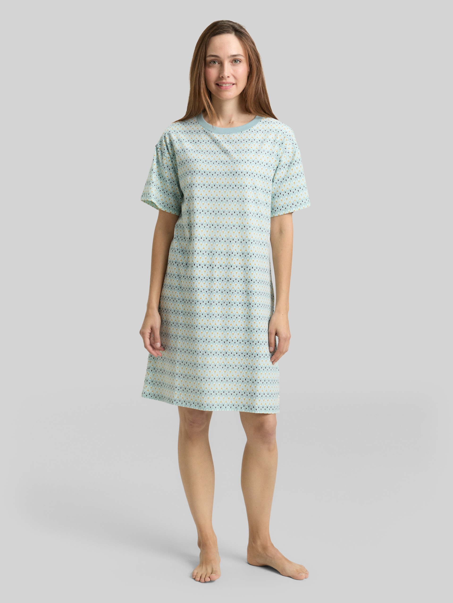 Nightdress with pattern - blue-medium-allover - side model view