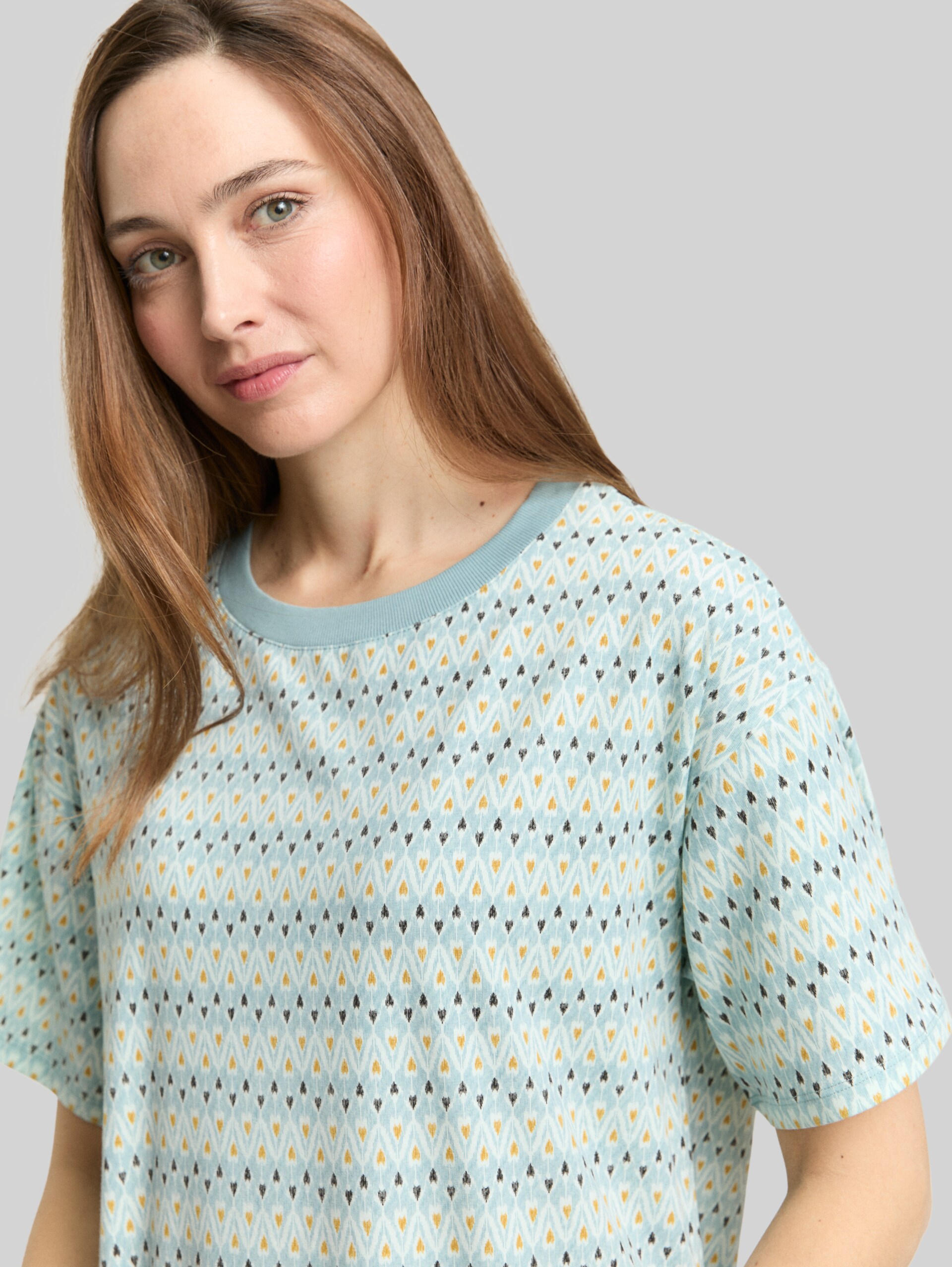 Nightdress with pattern - blue-medium-allover - Detail model view