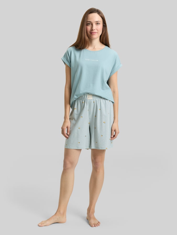 Pyjama-Set mit Muster von Women, blue-medium-vertical stripe