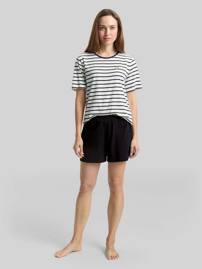 Ensemble pyjama à rayures par Women, black-medium-striped
