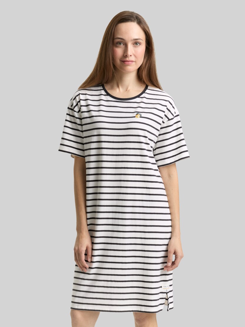 Striped nightdress by Women, white-medium-horizontal stripe