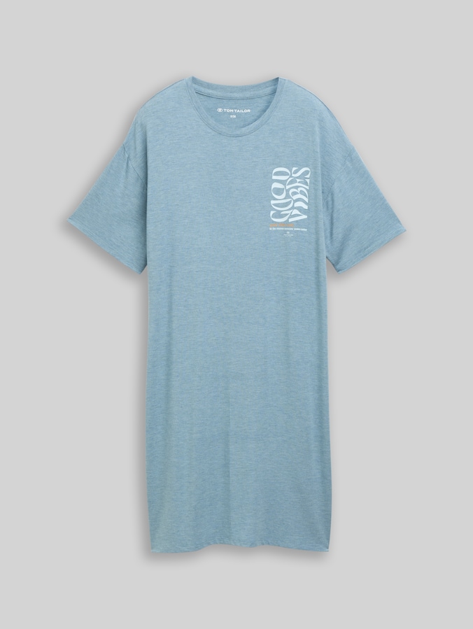 Nachthemd in gemêleerde look door Women, blue-medium-melange