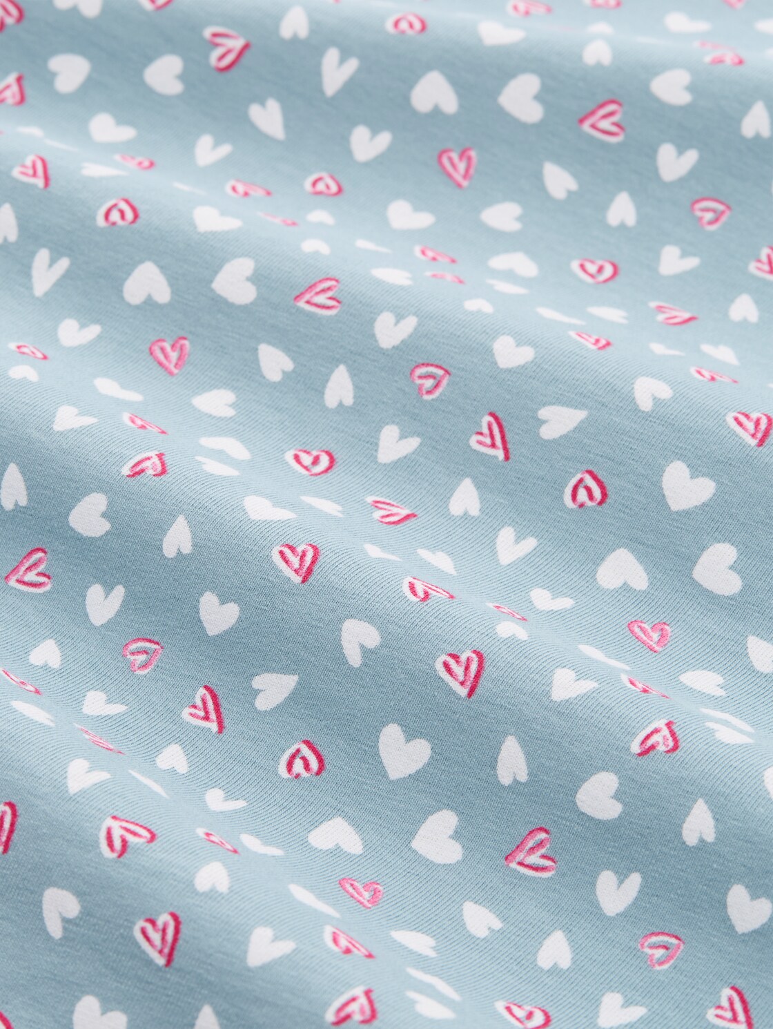 Pyjama-Set mit Herzmuster - blue-medium-allover - Material-Ansicht