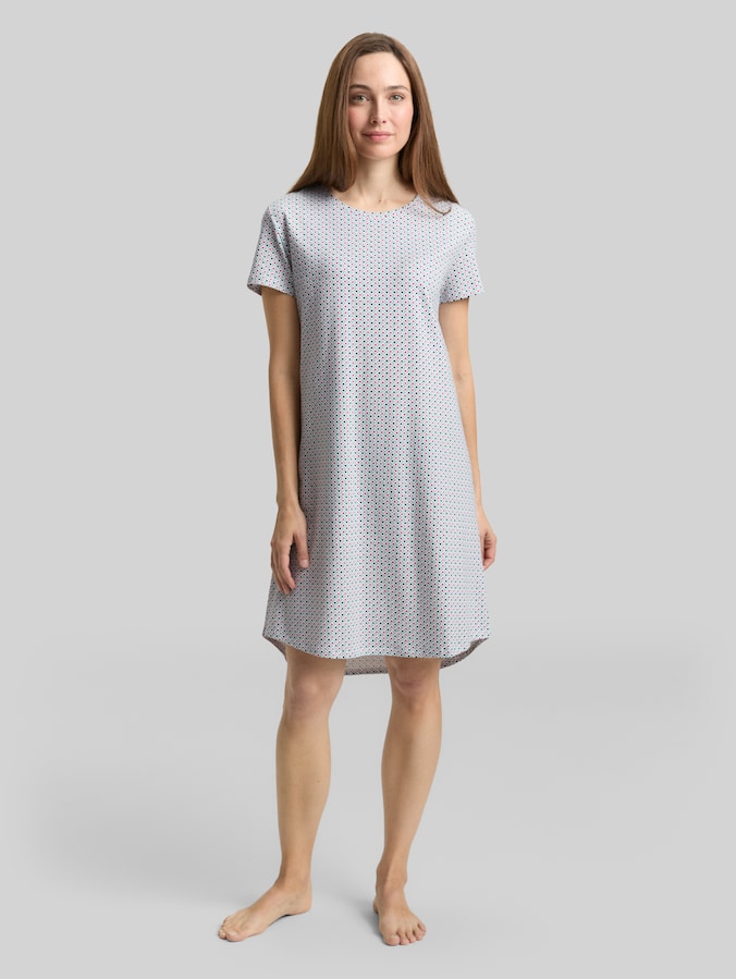 Nachthemd mit Muster von Women, white allover