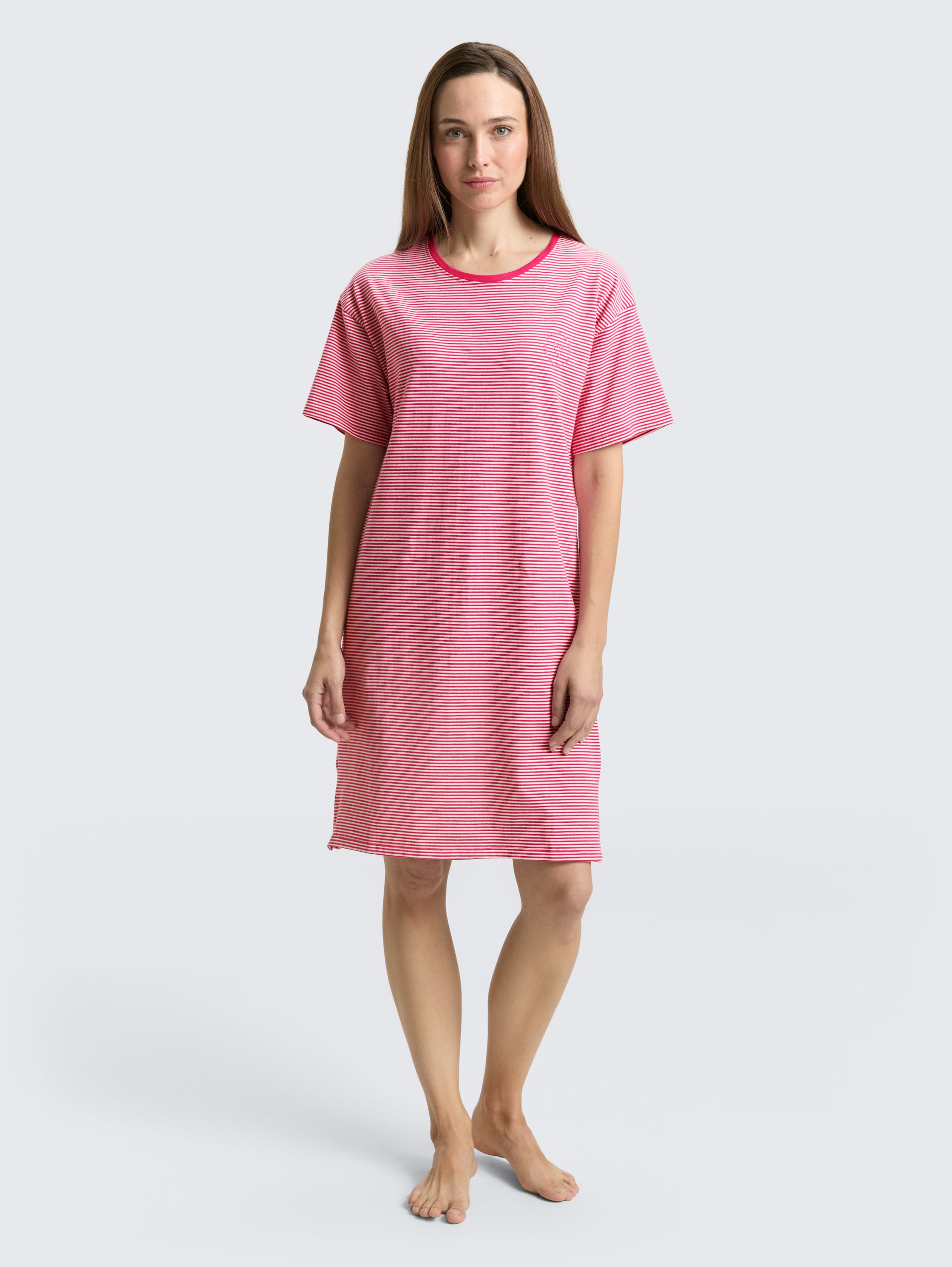 Nachthemd mit Streifenmuster - redmediumhorizontal_stripe - 