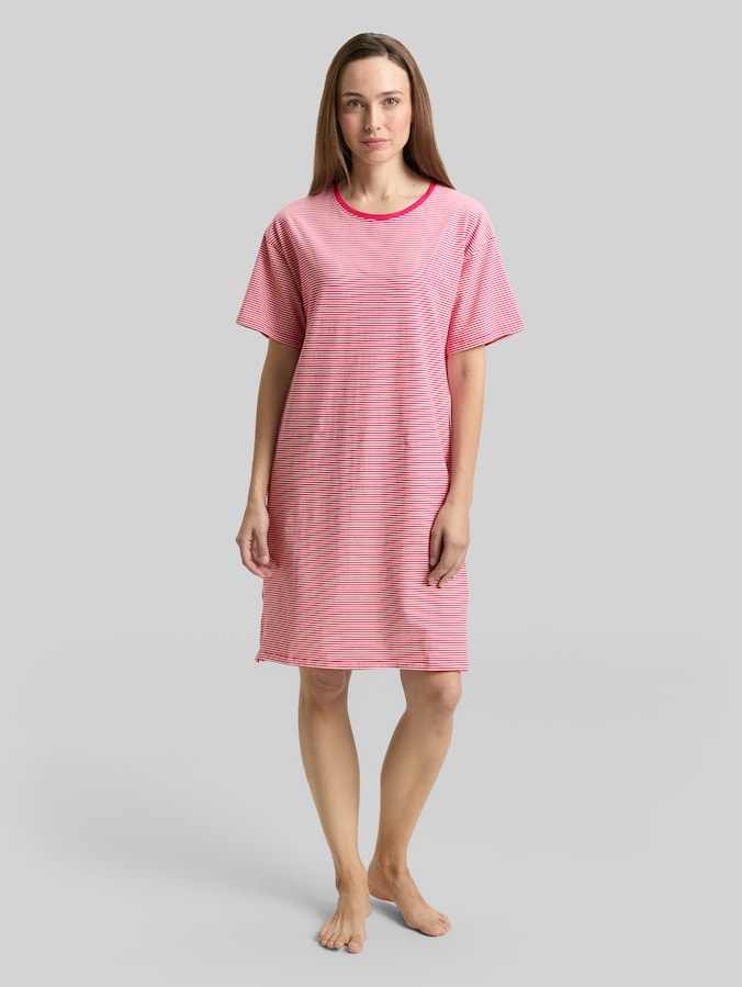 Nachthemd mit Streifenmuster von Women, red-medium-horizontal stripe