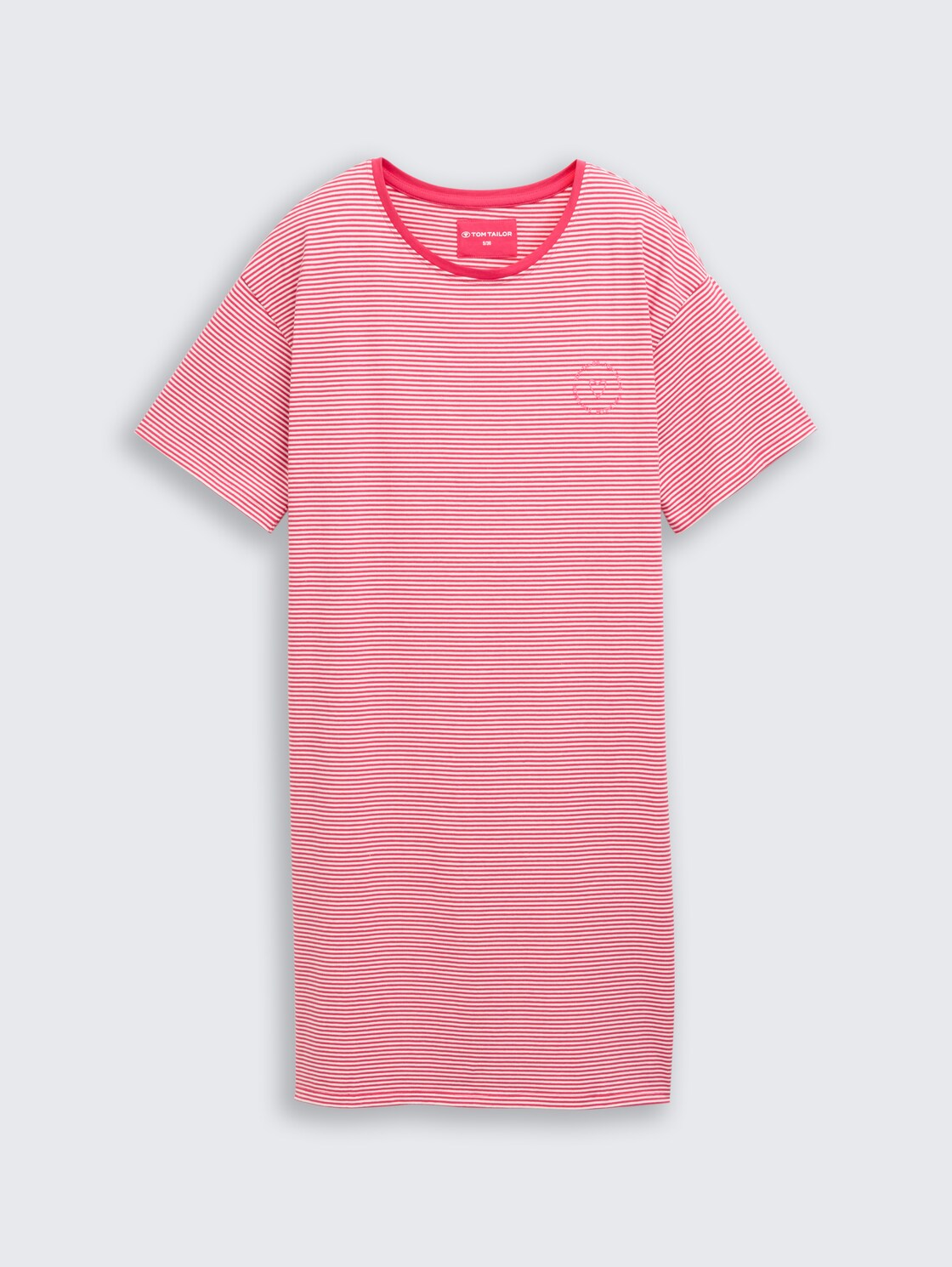 Nachthemd mit Streifenmuster - red-medium-horizontal stripe - Vorder-Produkt-Ansicht