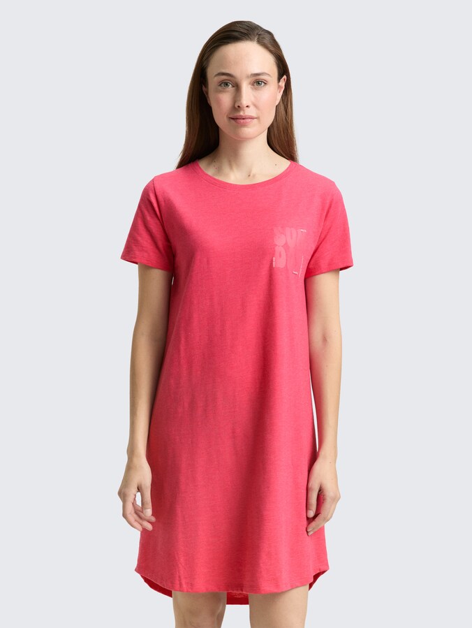 Nachthemd van katoenmix door Women, red-medium-solid