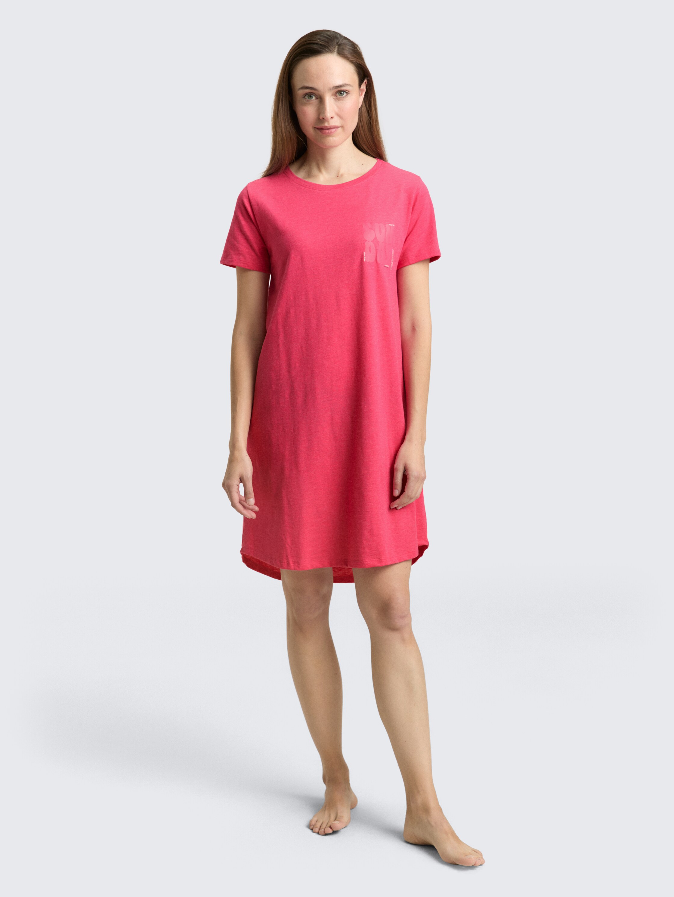 Nachthemd aus Baumwoll-Mix - redmediumsolid - 