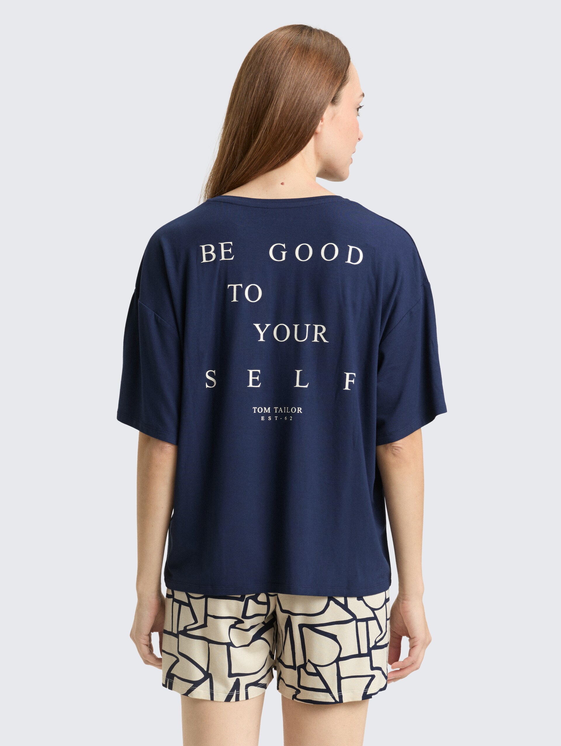Pyjama set met motief - blue-dark-allover - Model-achteraanzicht