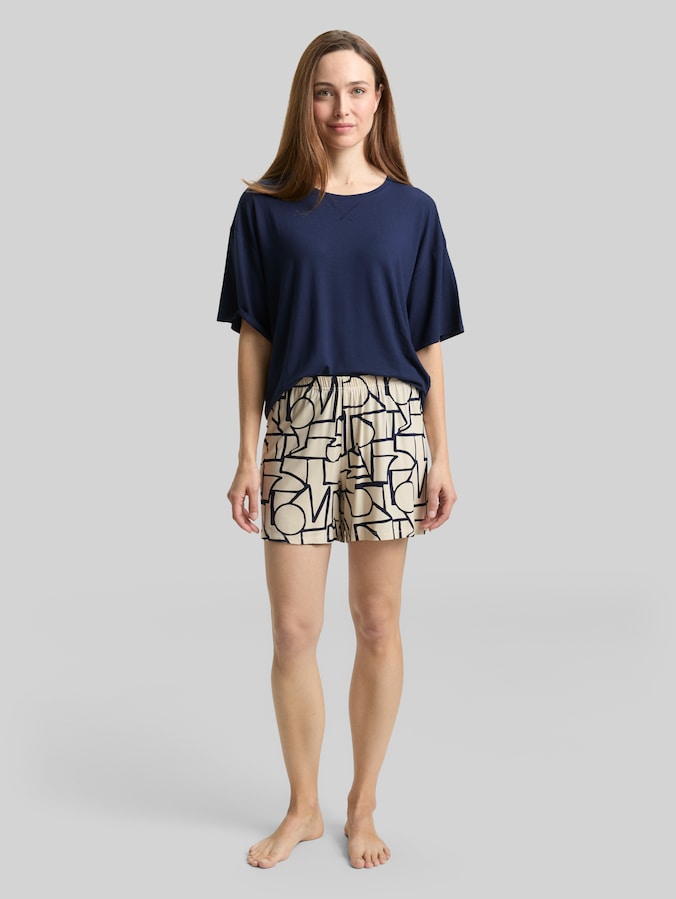Pyjama-Set mit Muster von Women, blue-dark-allover