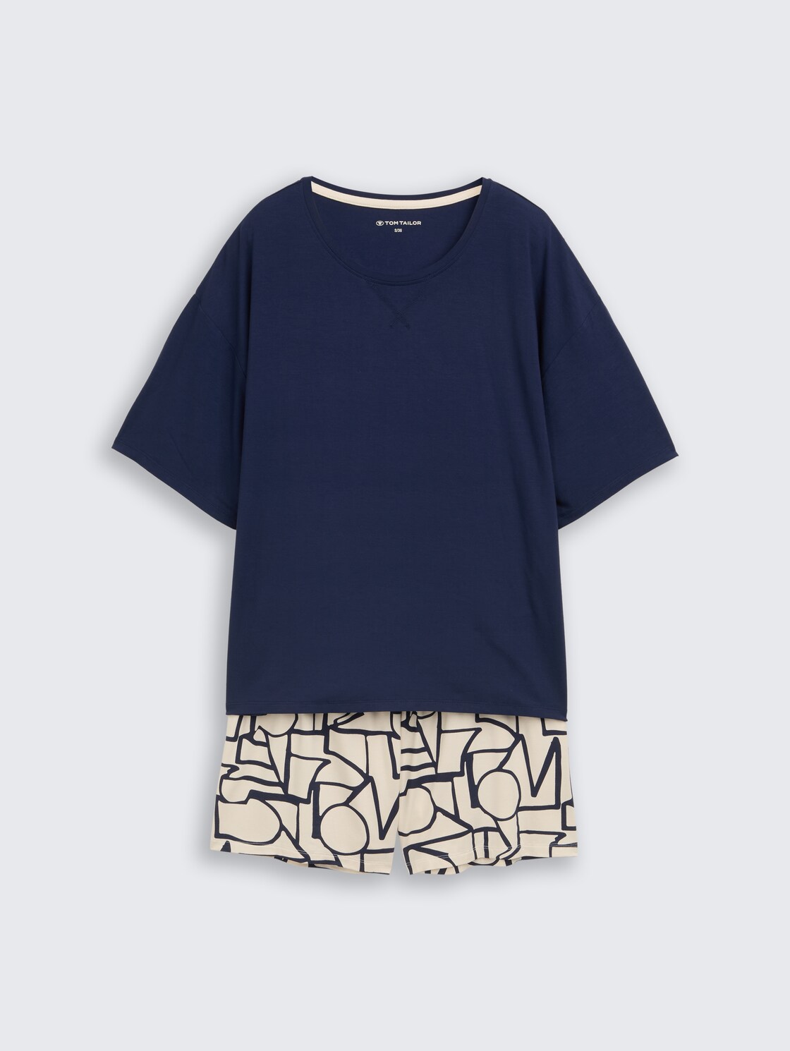 Pyjama-Set mit Muster - blue-dark-allover - Vorder-Produkt-Ansicht