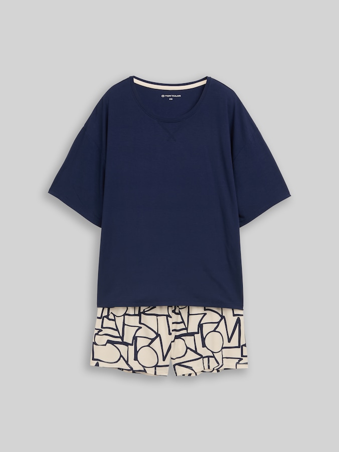 Pyjama-Set mit Muster von Women, blue-dark-allover