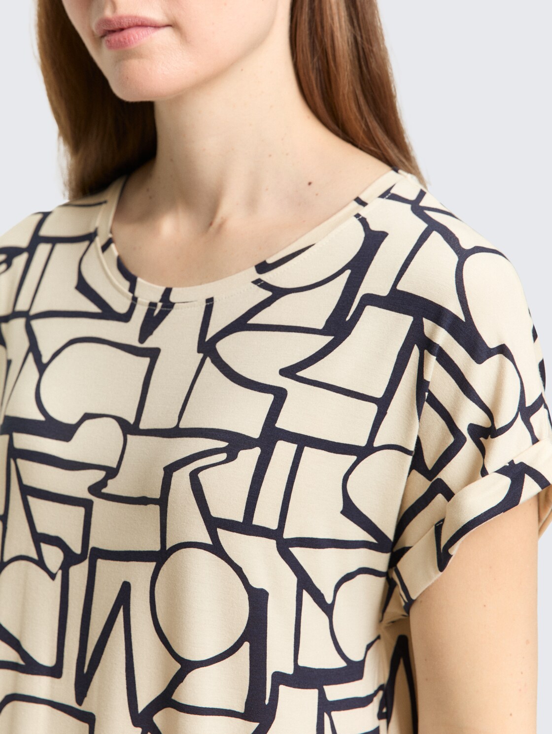 Nachthemd met patroon - braun-hell-Allover - Detailaanzicht model