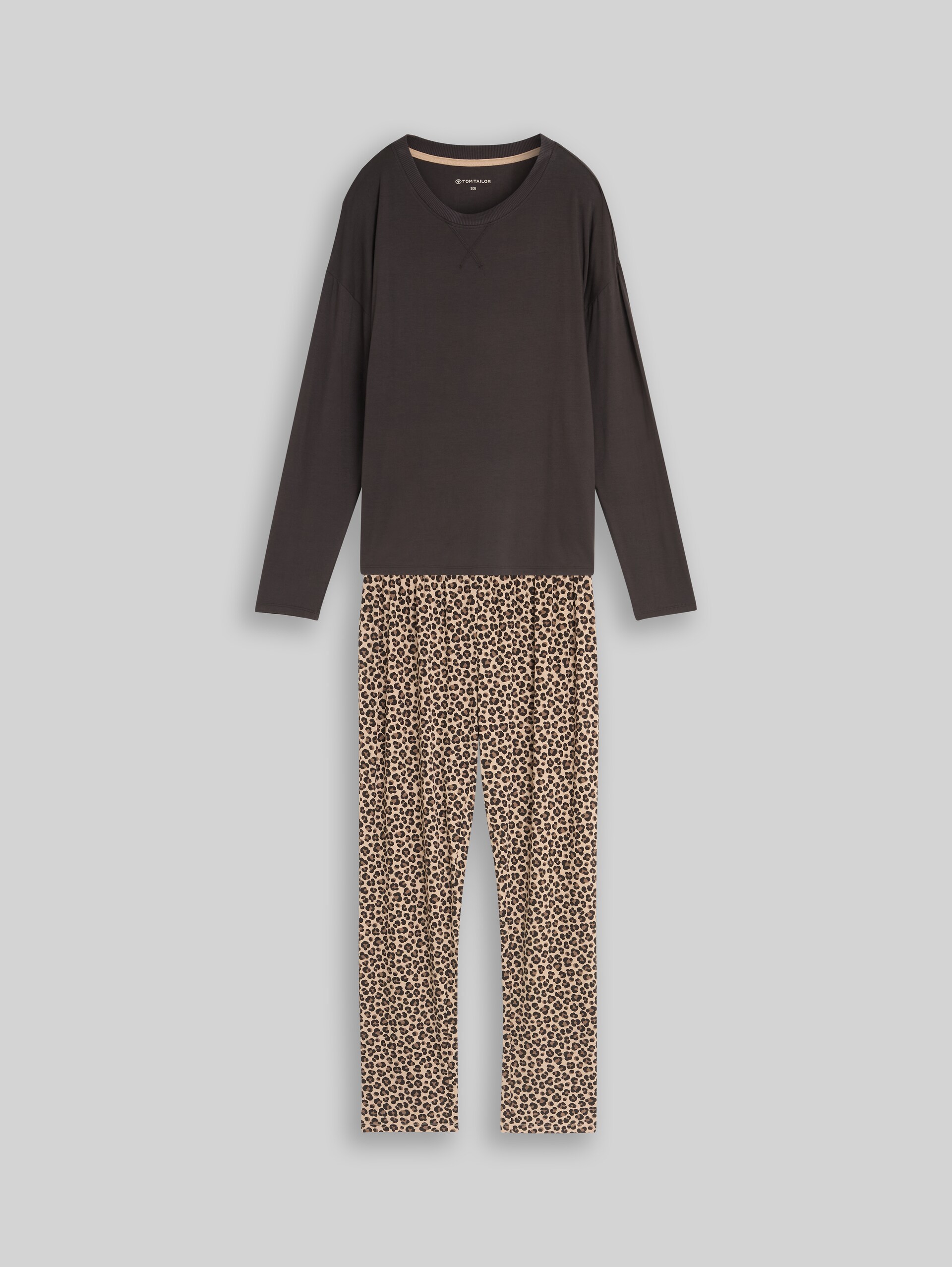 Pyjama-Set mit Leopardenmuster - grey-medium-allover - Vorder-Produkt-Ansicht