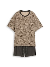 Ausgewählt, Pyjama-Set mit Leo-Print von Tom Tailor, braun