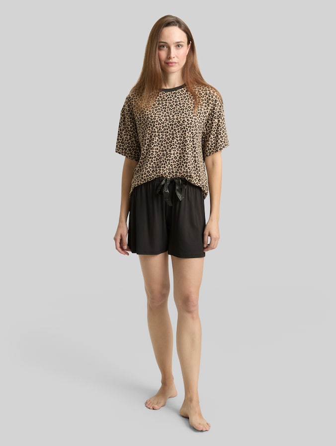 Pyjama-Set mit Leopardenmuster von Women, braun-mittel-Allover