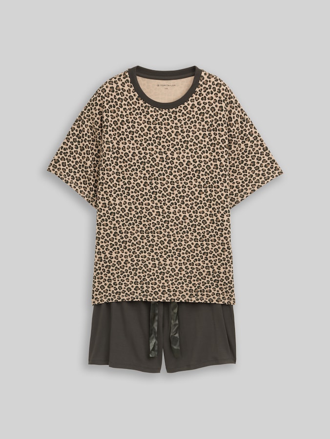 Pyjama-Set mit Leopardenmuster von Women, braun-mittel-Allover