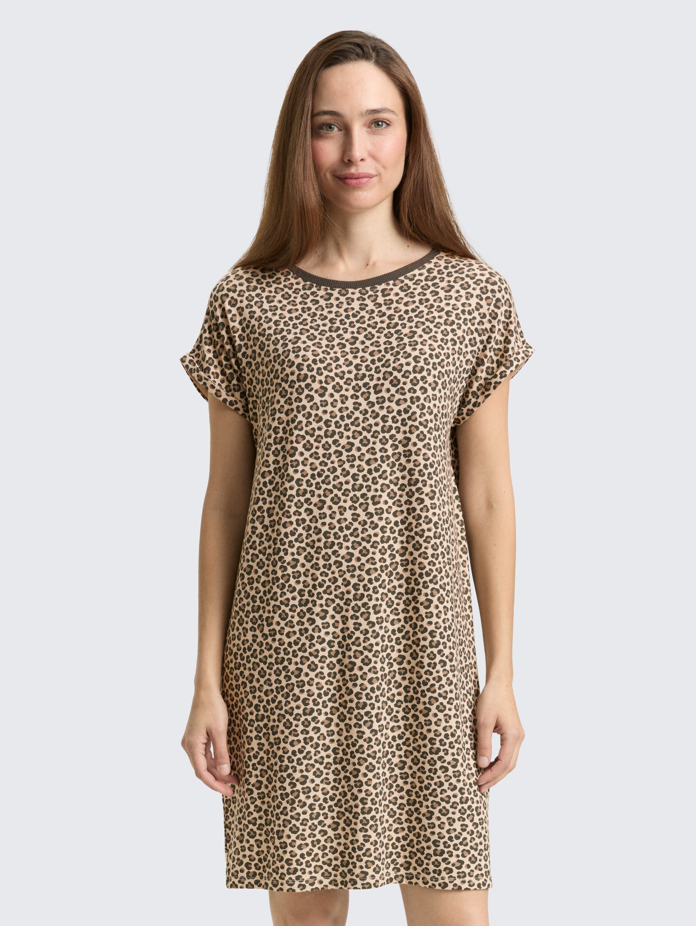 Nightdress with leopard print - braunmittelallover - 