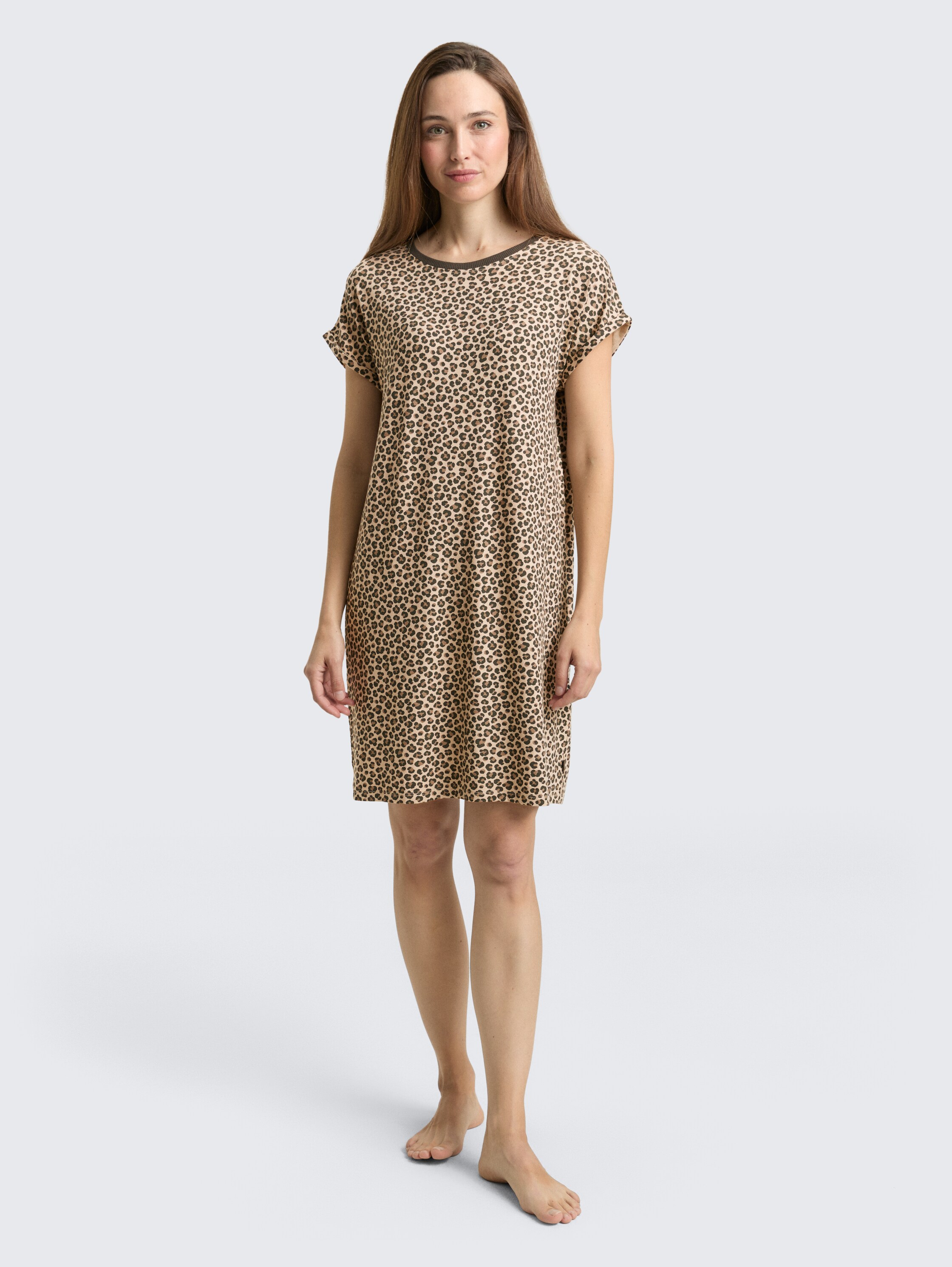 Nightdress with leopard print - braunmittelallover - 