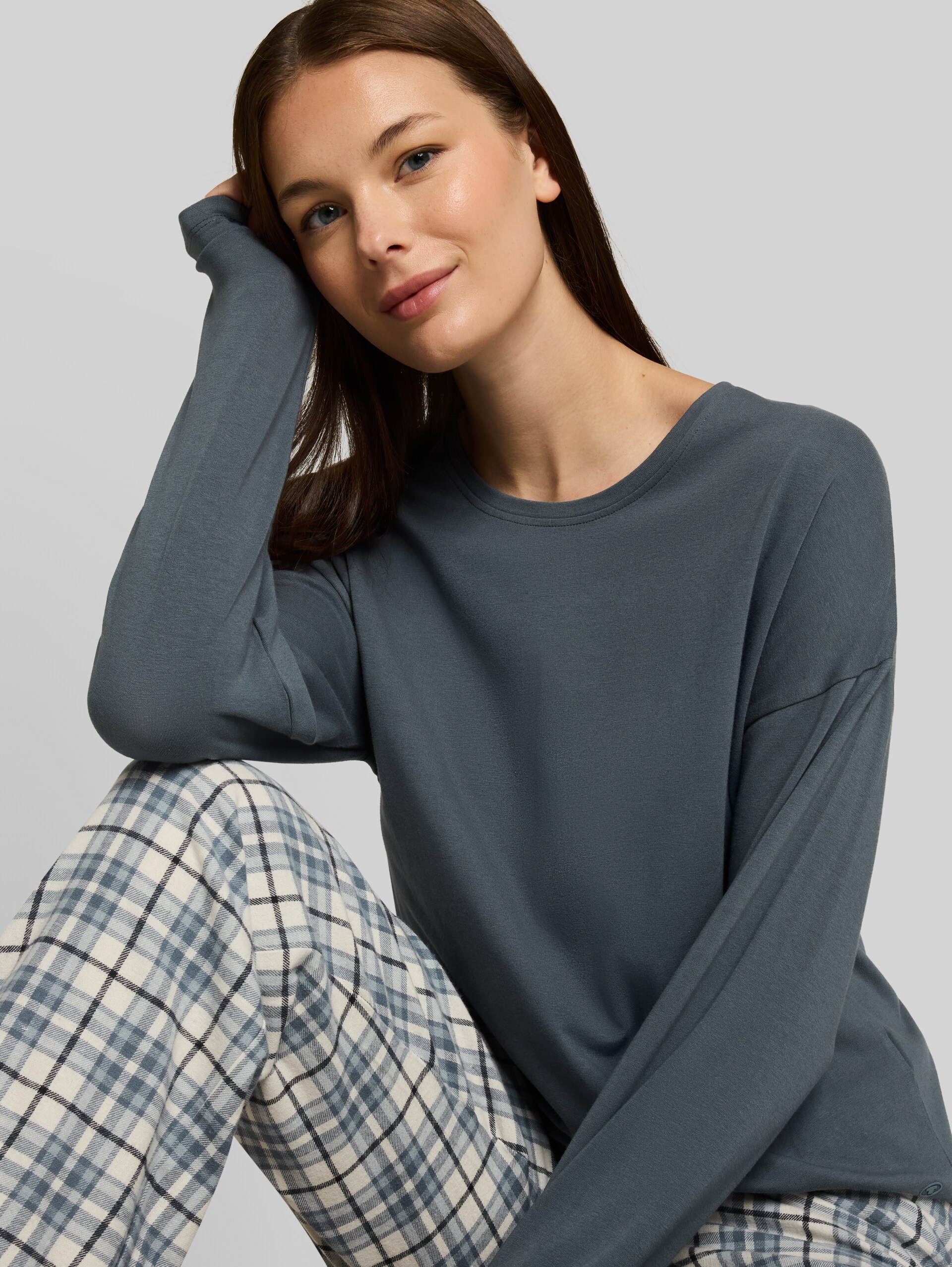 Ensemble pyjama à carreaux - green-medium-check - Vue détaillée du modèle