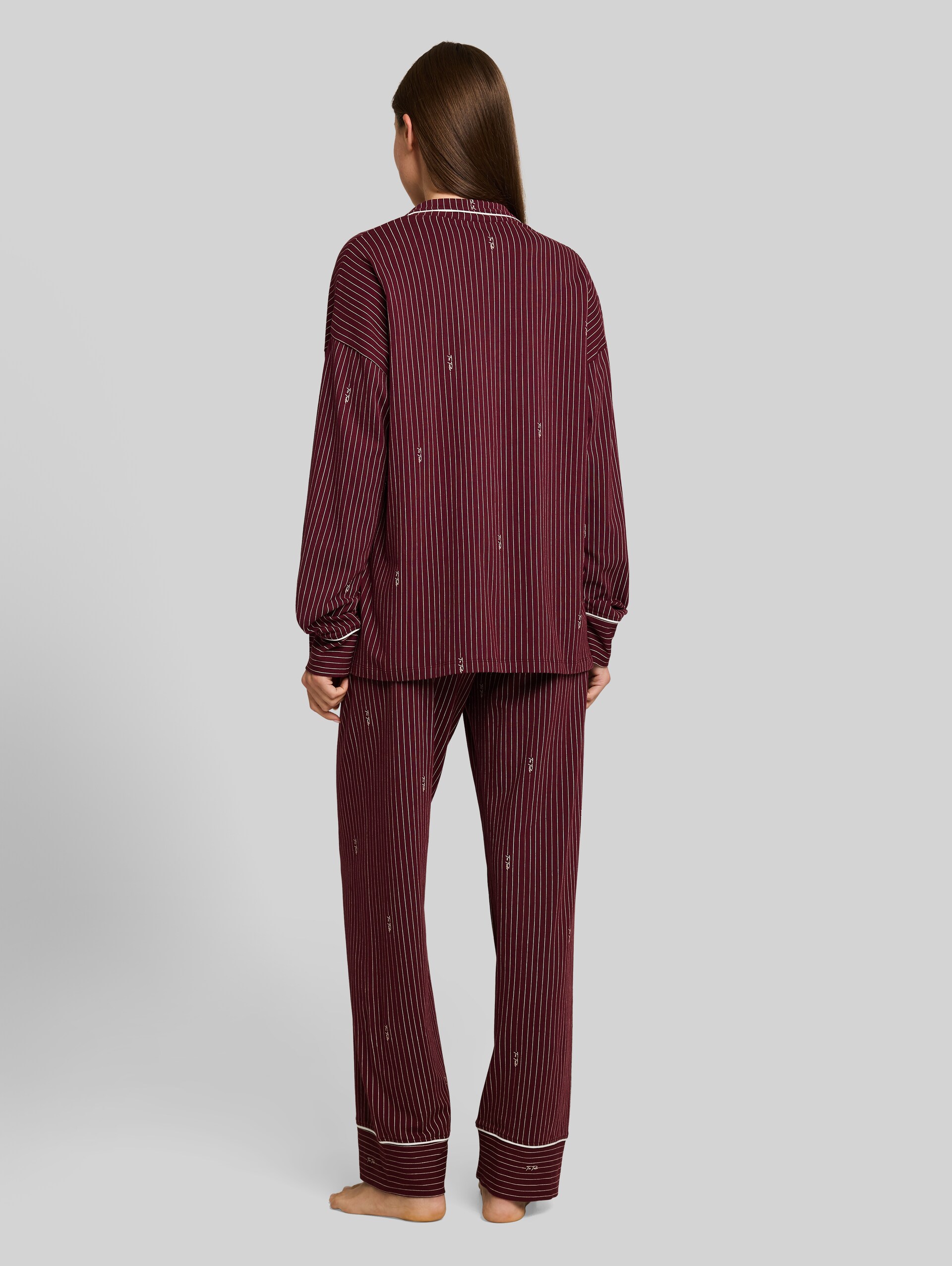 Pyjamaset met streepmotief - red-medium-stripes - Model-achteraanzicht