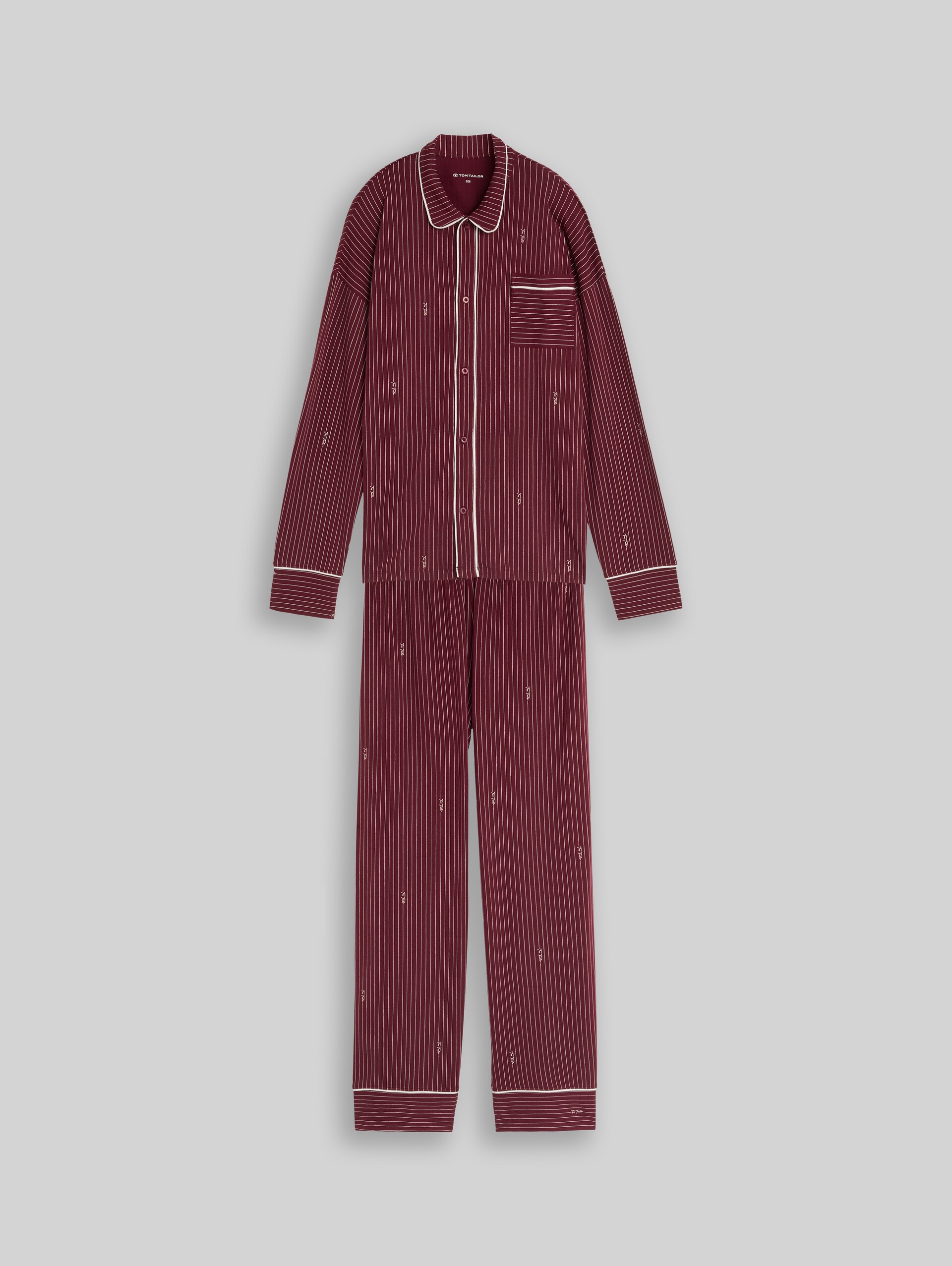 Pyjamaset met streepmotief - red-medium-stripes - Product vooraanzicht