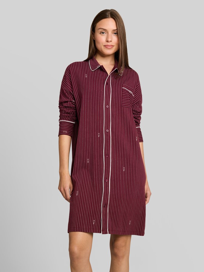 Nachtjapon met streepmotief door Women, red-medium-stripes