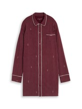 Geselecteerd, Nachtjapon met streepmotief door Tom Tailor, rood