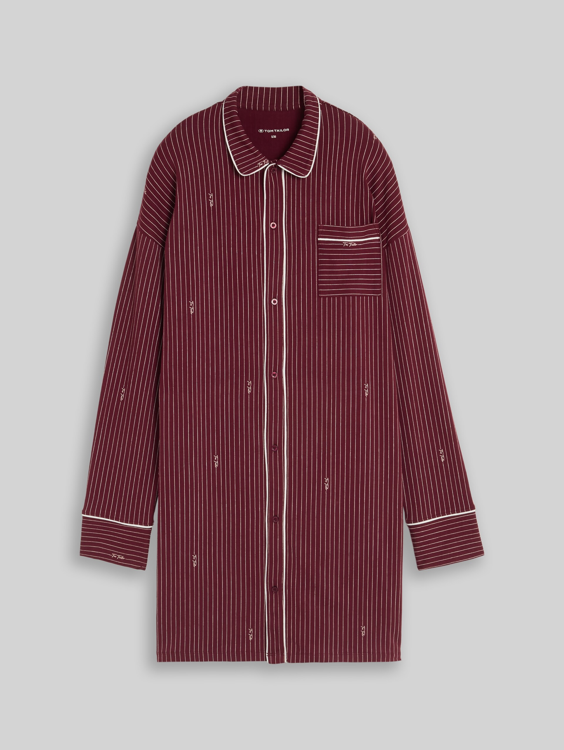 Nachtjapon met streepmotief - red-medium-stripes - Product vooraanzicht